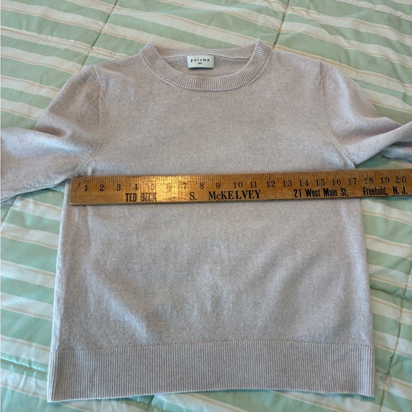 Paloma 100% Merino Wool Ivory Heather Long Sleeve Crew Neck MP Sweater - Picture 6 of 7